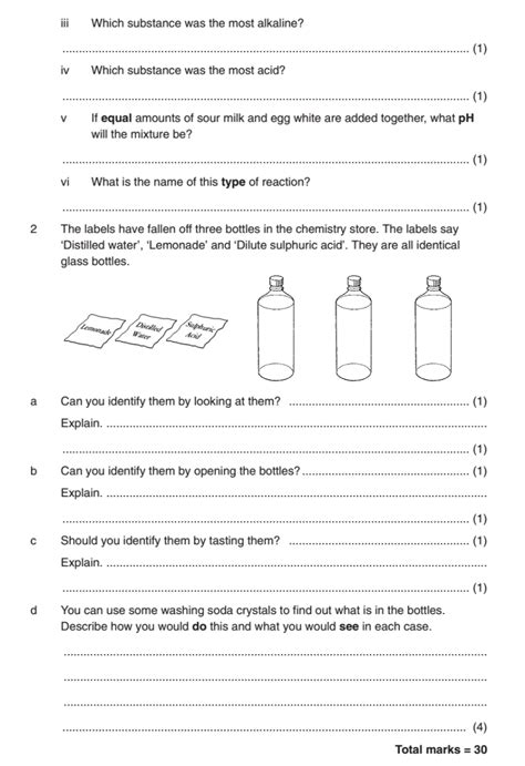 acids and alkalis worksheet answers